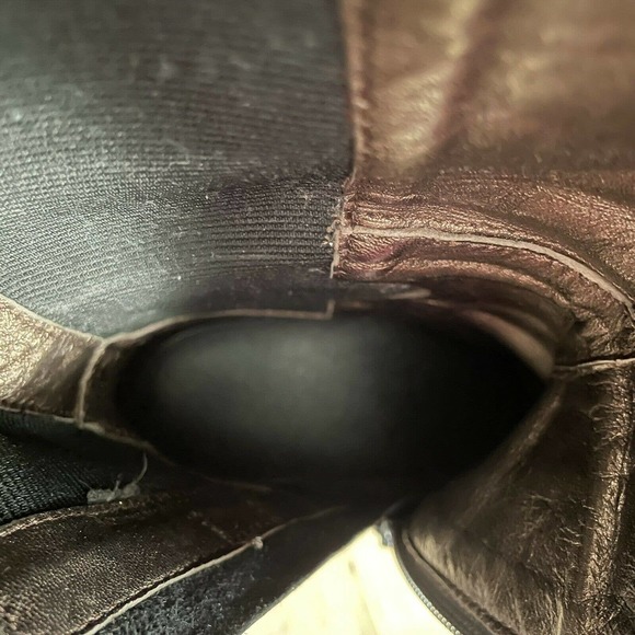 AGL Atillio Leombruni tall black leather heeled boot size 6.5 36.5 Made in Italy - Picture 10 of 11